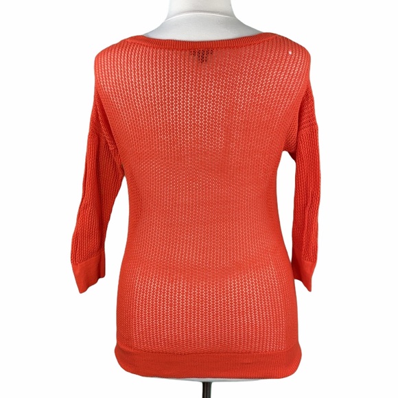 Torrid Red/Orange Open Weave Scoop Neck Sweater - Picture 8 of 13